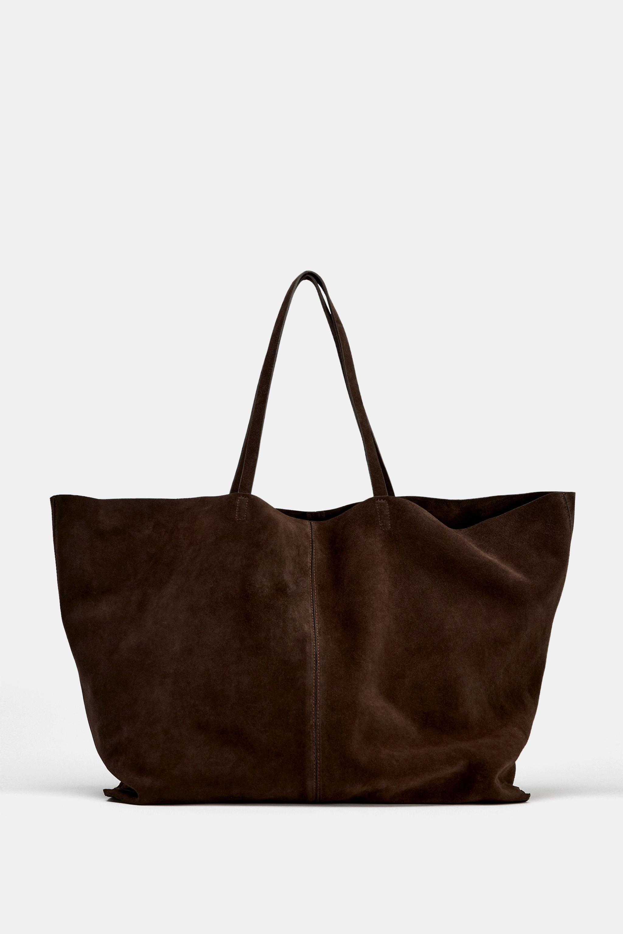 SAC MAXI SHOPPER EN CUIR VELOURS